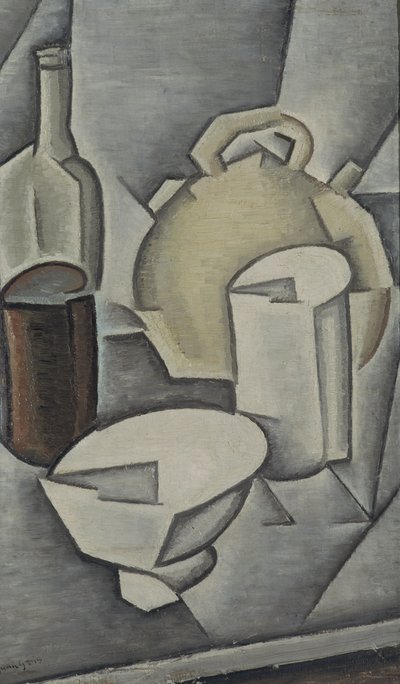 Still Life with a Bottle of Wine and an Earthenware Water Jug by Juan Gris